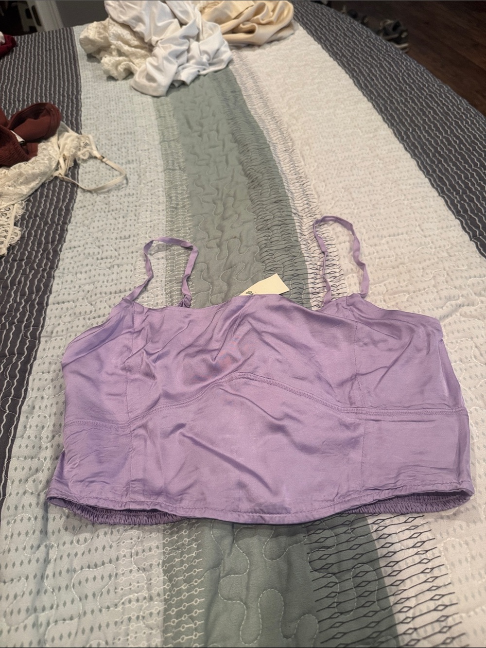 aerie Lavender Satin Bralette Cami